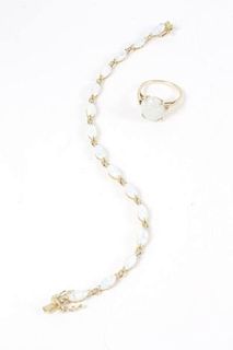 Jewelry Collection of Ladies Opal Ring & Bracelet
