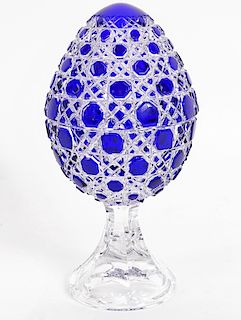 Faberge Imperial Russian Cut Crystal Egg
