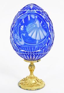 Faberge Imperial Egg Hand Cut Russian Crystal Egg