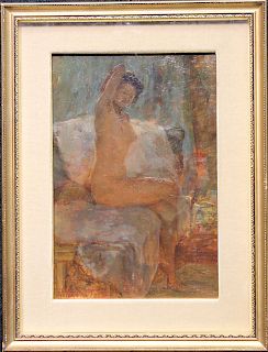Signed, Italian Impressionist Nude Woman
