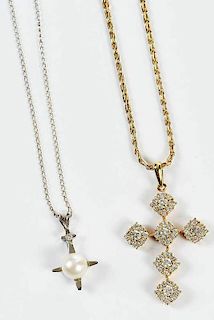 Two Gold and Diamond Necklaces