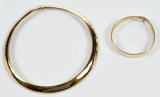 14kt. Omega Necklace & Bracelet