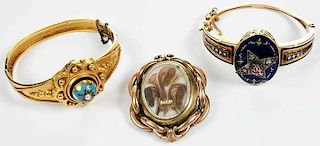 Three Pieces Antique Jewelry