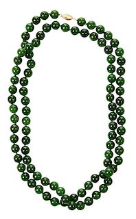 14kt. Green Hardstone Necklace