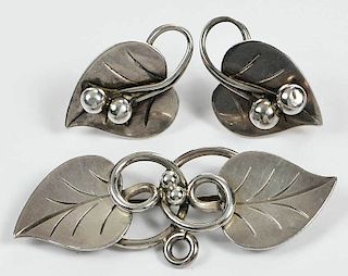 Georg Jensen Silver Set of Jewelry