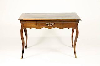 Louis XV Walnut Single Drawer Library Table
