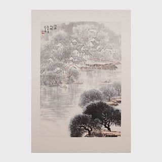 Huang Junghui (1932-2000): House, River and Trees