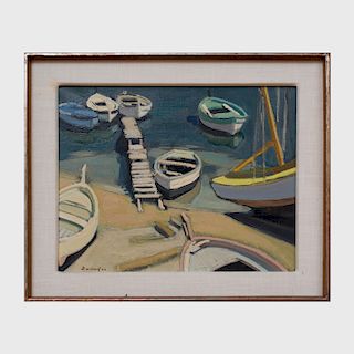 Michel Dureuil (1929-2011): Boats at Le Cap d'Antibes