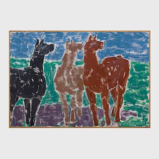 Stephen S. Pace (1918-2010): Black Horse/Brown Horse