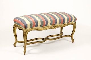 Louis XV Style Giltwood & Upholstered Banquette