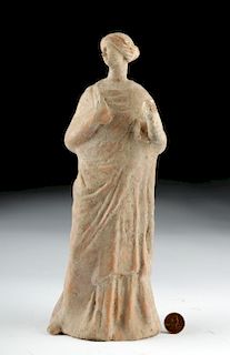 Greek Hellenistic Terracotta Standing Female Goddess