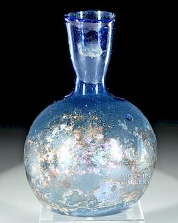 Breathtaking Roman Glass Vessel - Cobalt Blue Hues