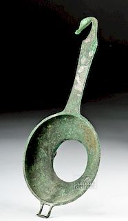Roman Bronze Wine Strainer w/ Swan Handle