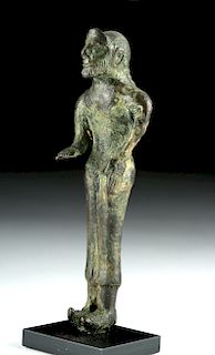 Miniature Etruscan Bronze Standing Kouros Figure