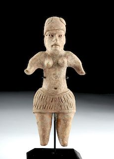Olmec Terracotta Standing Woman in Skirt