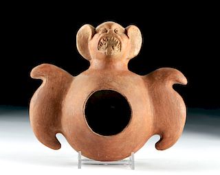 Rare & Desirable Moche Pottery Jar - Bat
