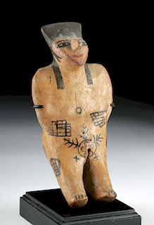 Rare Nazca Polychrome Seated Female Figure
