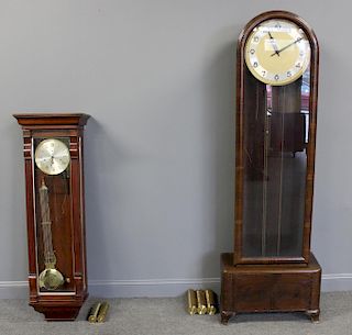 German Art Deco Tallcase Clock Together