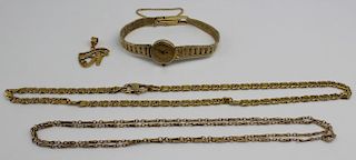 JEWELRY. Assorted 14kt and 18kt Gold Jewelry.