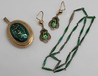 JEWELRY. Persian Influenced Gold and Enamel