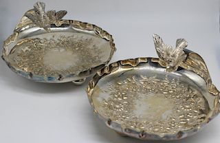 SILVER-PLATED. Pair of Silver-Plated Footed Bowls.