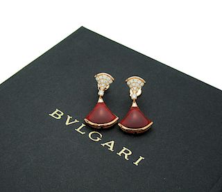 BULGARI BVLGARI Diva's Dream Carnelian & Diamond Earrings