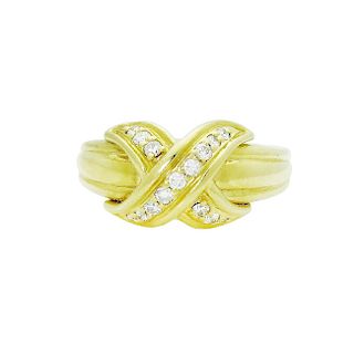 Tiffany & Co. 18K Yellow Gold Signature X Diamond Ring