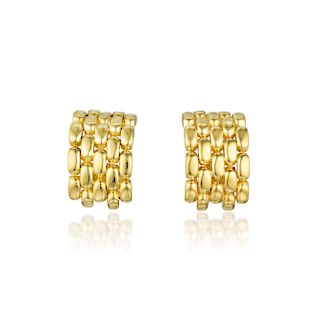 A Pair of 18K Gold Earclips, Italian