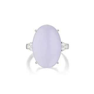 A Platinum Lavender Jade Ring