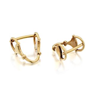 Gucci 18K Gold Horsebit Cufflinks