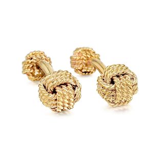Tiffany & Co. 14K Gold Knot Cufflinks