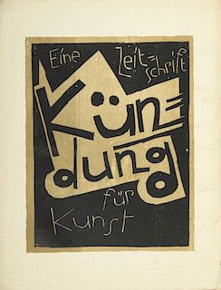 KŸndung - Eine Zeitschrift fŸr Kunst', 1. series, mags. 7 and 8, July and August 1921. 