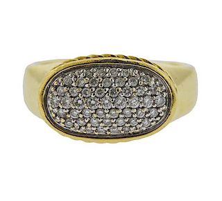 David Yurman 18K Gold Diamond Ring