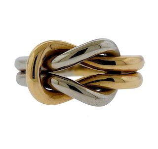 Cartier Two Tone 18K Gold Knot Ring