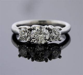 GIA  Platinum 1.32ctw Diamond Engagement Ring
