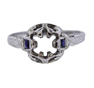 Belais Art Deco 18k Engagement Ring Setting 