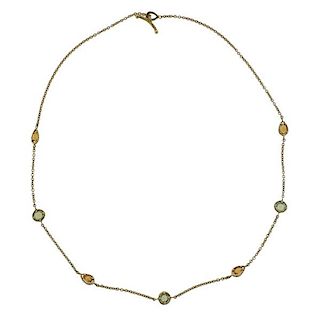 Paul Morelli 18k Gold Multi Gemstone Necklace 