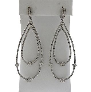 Judith Ripka 18k Gold 4.00ctw Diamond Drop Earrings 