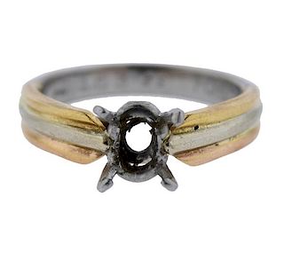 Cartier Trinity 18k Gold Platinum Engagement Ring Setting 