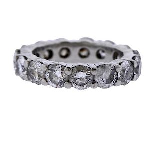 Platinum 4.70ctw Diamond Eternity Wedding Band Ring