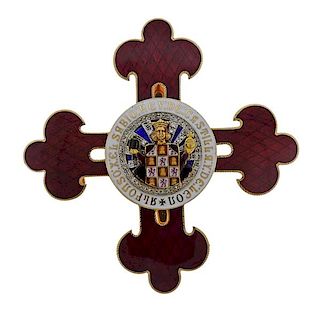 Spanish Order of Alfonso X El Sabio Altiora Peto 18k Gold Medal Pendant 