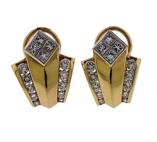 18K 14K Gold Diamond Earrings