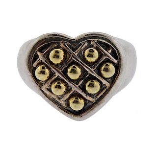 Lagos Caviar 18k Gold Sterling Silver Heart Ring 