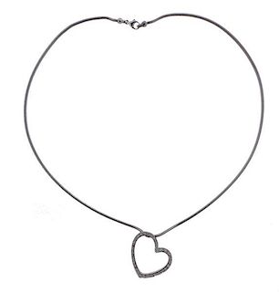 18k Gold Diamond Heart Pendant Necklace 