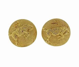 Massive Buccellati Aries Zodiac 18k Gold Cufflinks