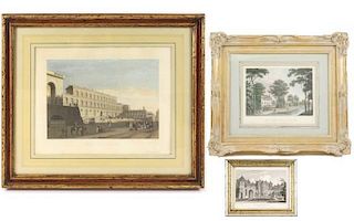 Group of 3 Engravings of European Architecture
