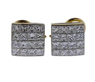 18k Gold 2.20ctw Diamond Earrings 