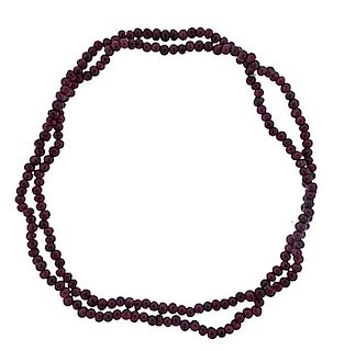Garnet Bead Necklace 