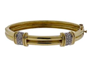 18k Gold Diamond Bangle Bracelet 