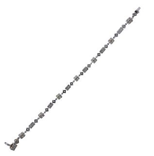 Modern 18k Gold Diamond Bracelet 